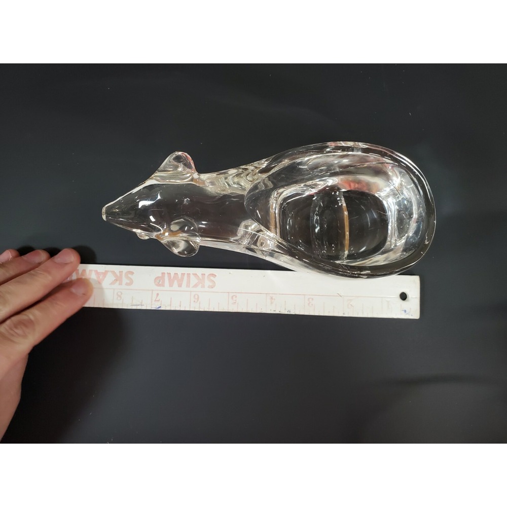 Vintage Sasaki Crystal Glass‎ Polar Bear CANDY Trinket Nut Dish Bowl MCM - Picture 7 of 9